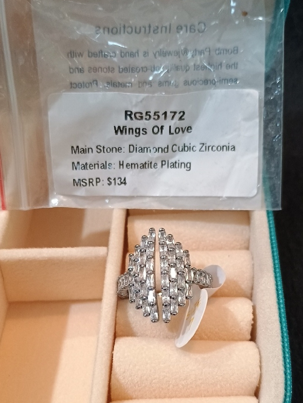 bp Silver-Tone CZ Cluster Ring